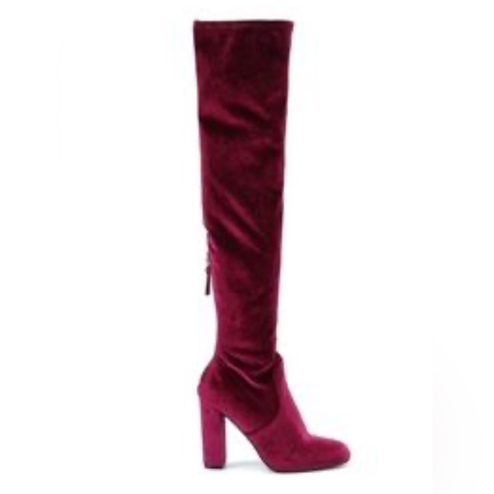 Steve Madden Burgundy Over the Knee Boots